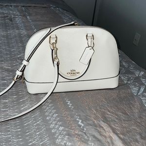 Coach top handle bag w gold accents